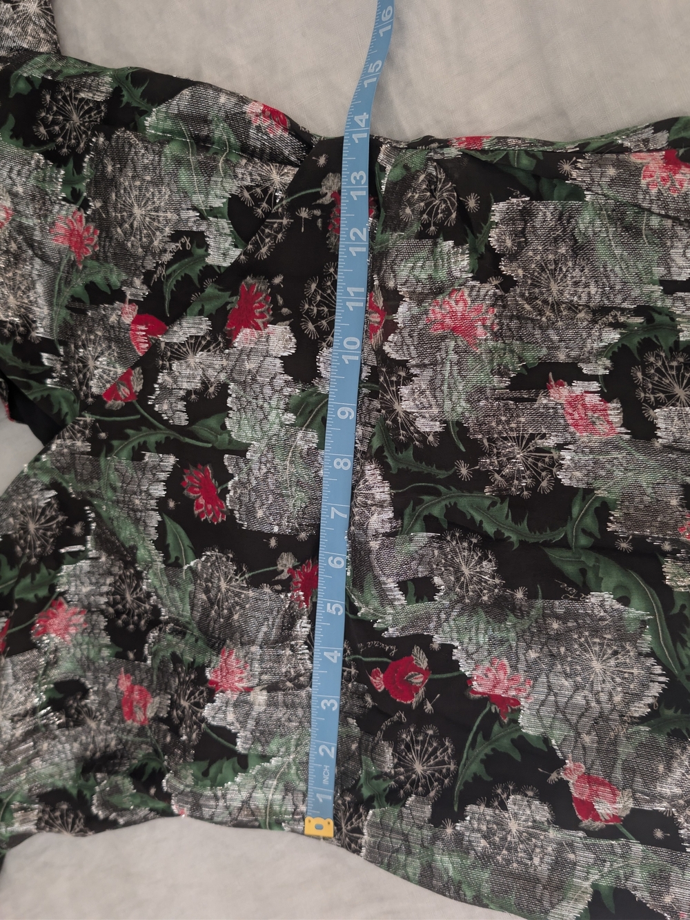 NWT Patrizia Pepe Silk Lurex "Rock Flower" Puff Shoulder Wrap Dress IT 40 / US 2 - Picture 7 of 7